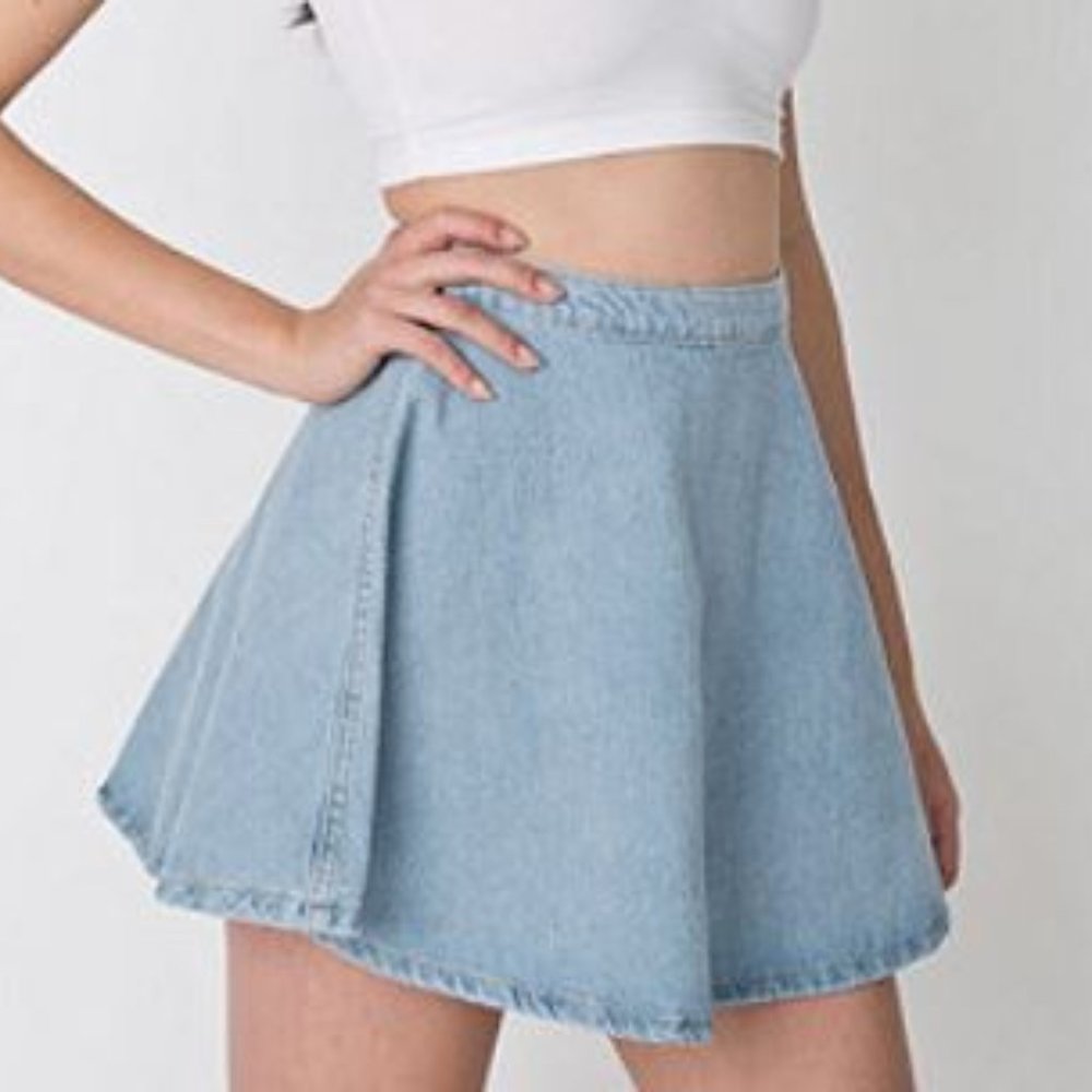 Blue denim American Apparel circle skirt